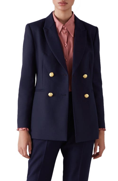 LK Bennett Mariner Double Breasted Blazer Navy at Nordstrom, Us