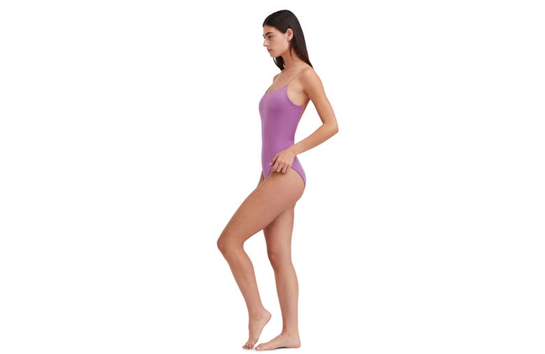 Shop Au Naturel By Gottex Reversible Solid Scoop Neck One Piece Swimsuit With U Shape Back In Dusk Mauve