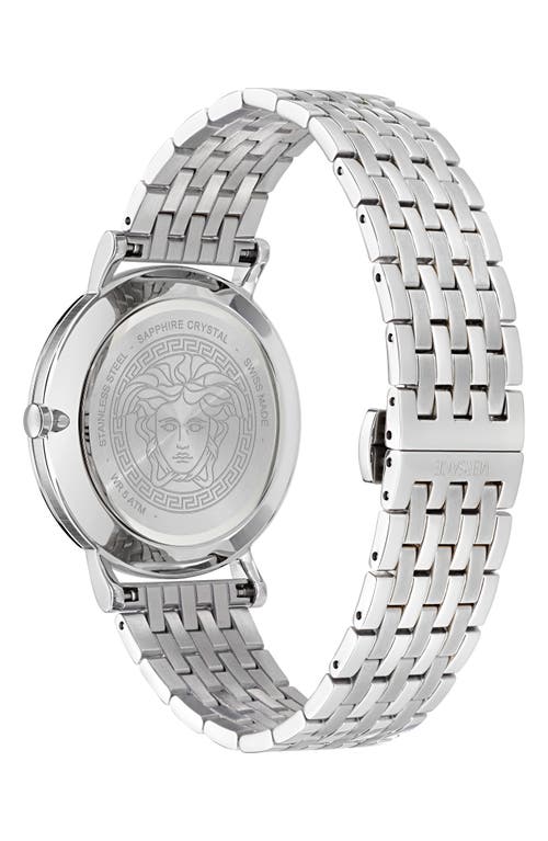 Shop Versace Greca Slim Bracelet Watch, 40mm In Stainless Steel