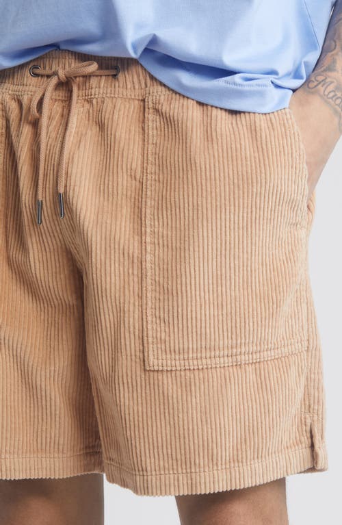 Shop Bp. Elastic Waist Corduroy Shorts In Tan Amphora