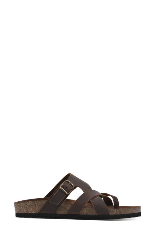 Shop White Mountain Footwear Graph Sandal In Brown/leather