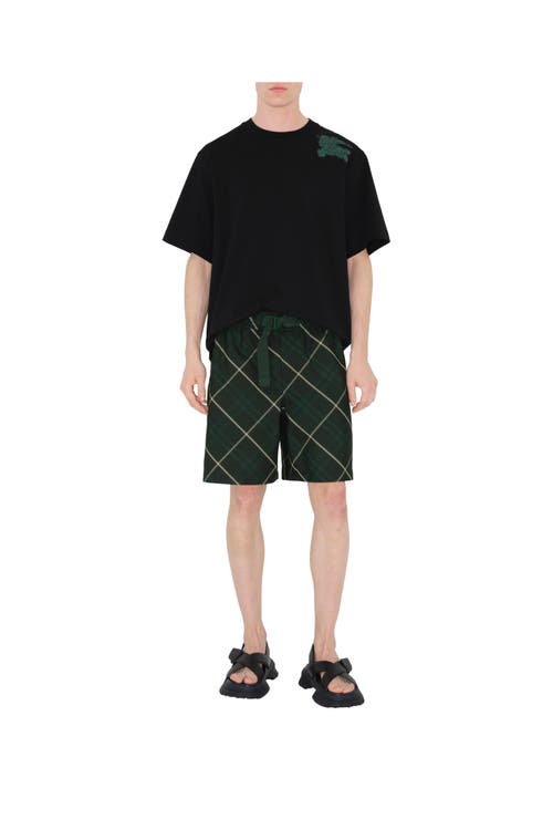 Shop Burberry Check Shorts In Jungle