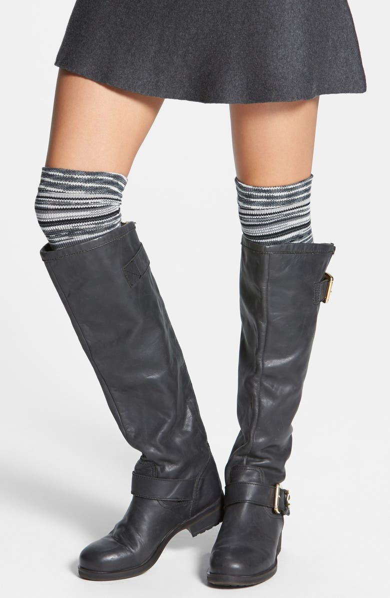 FREE PEOPLE Space Dye Over the Knee Socks, Main, color, BLACK COMBO