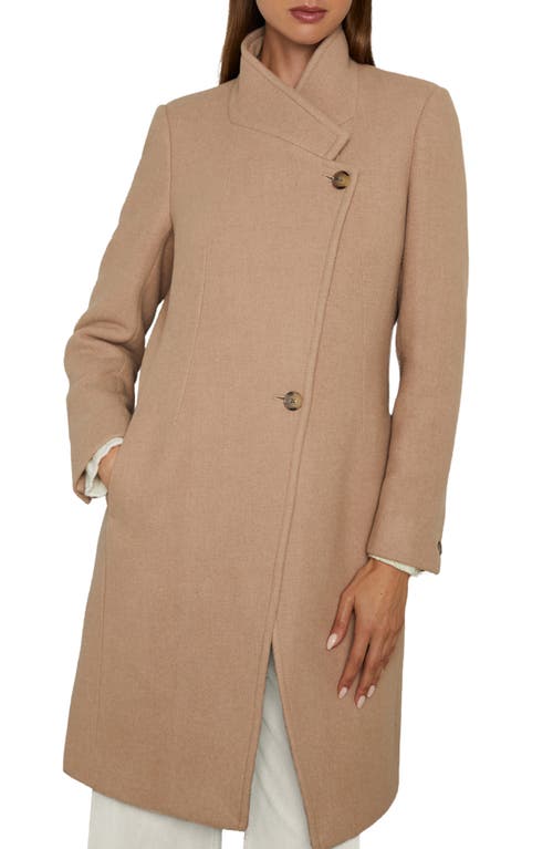 Shop Reiss Maude Double Breasted Wool Blend Coat In Light Camel