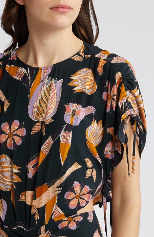 Shop Sessun Sessùn Carlota Print Cutout Dress In Birdika