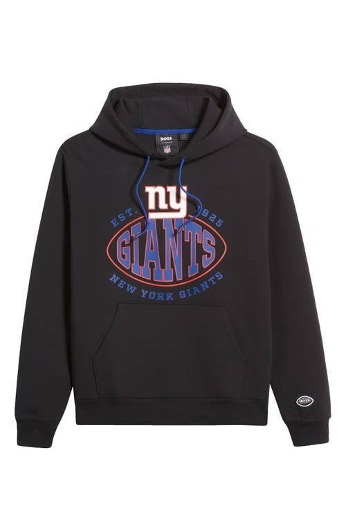 Shop Hugo Boss Boss X Nfl Touchback Graphic Hoodie In New York Giants Black