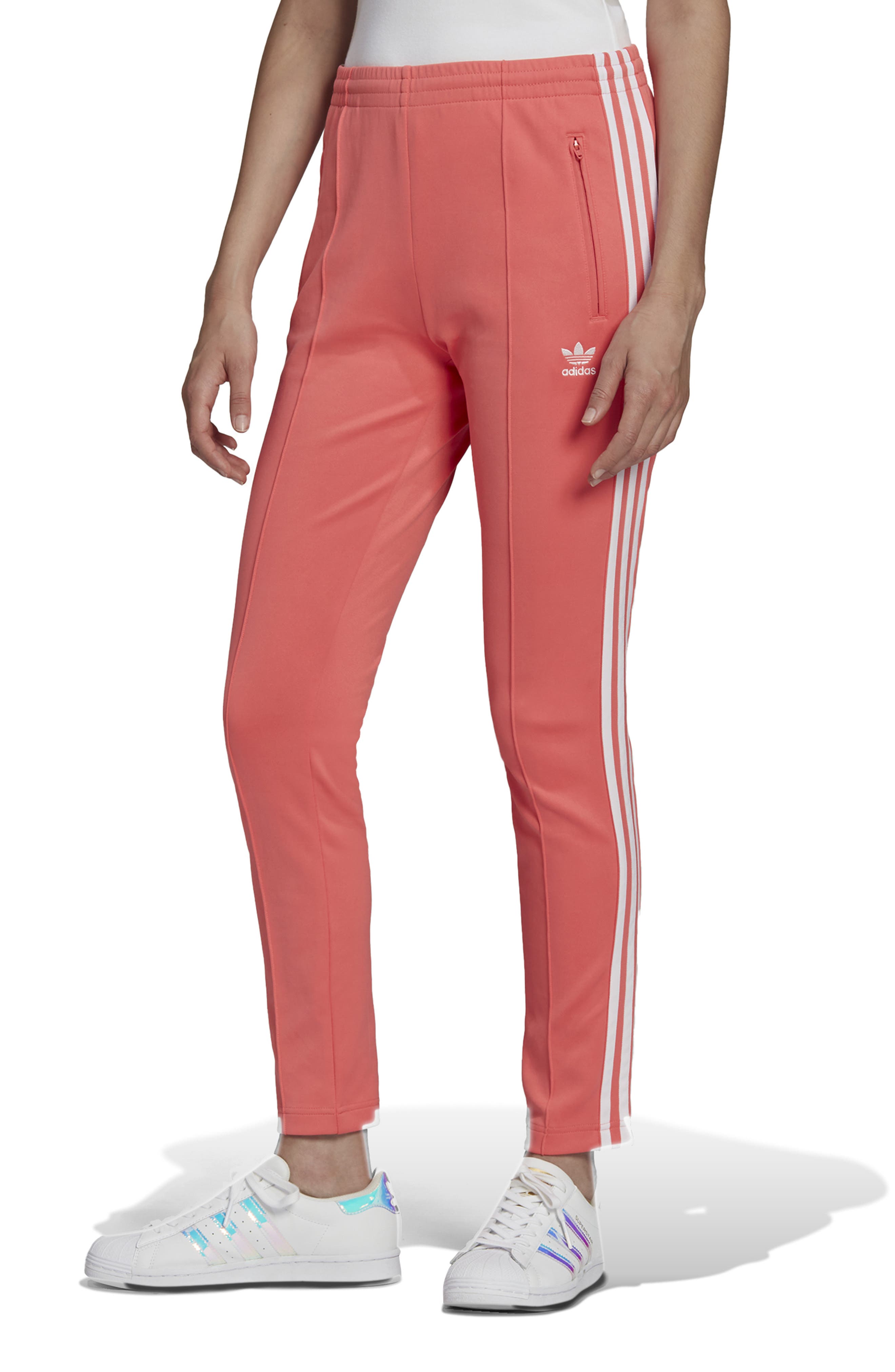 peach adidas pants