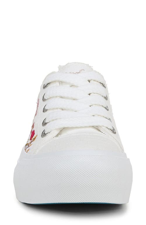Blowfish Footwear Sadie Sun Platform Sneaker In White Embroidered Canvas