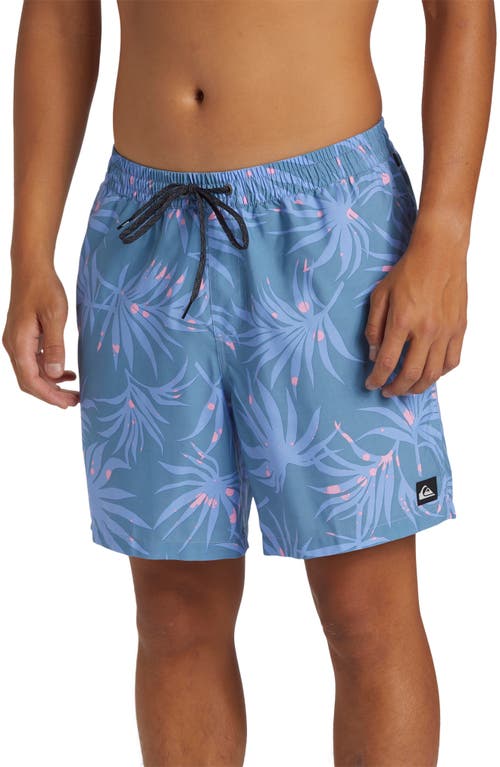 Shop Quiksilver Everyday Mix Volley Swim Trunks In Blue Shadow