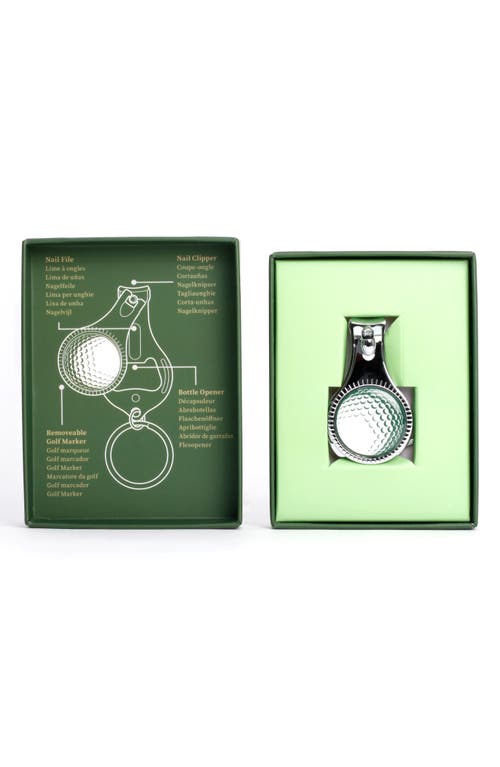 Kikkerland Design 4-in-1 Golf Nail Clipper & Bottle Opener Key Ring In Green Multi