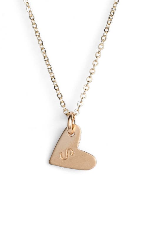 Nashelle 14k-gold Fill Initial Mini Heart Pendant Necklace In Burgundy