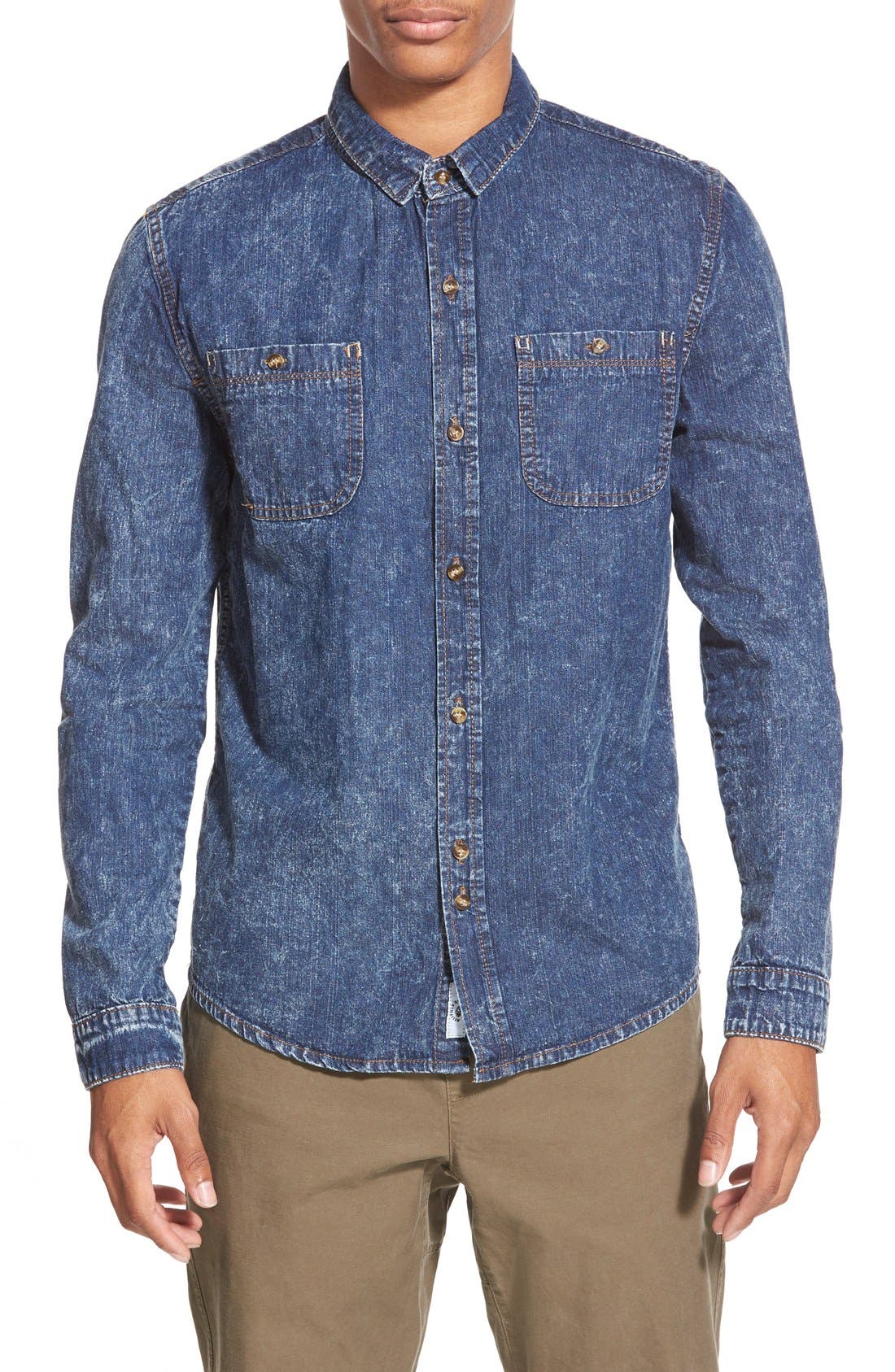 BellField Acid Wash Denim Shirt Nordstrom