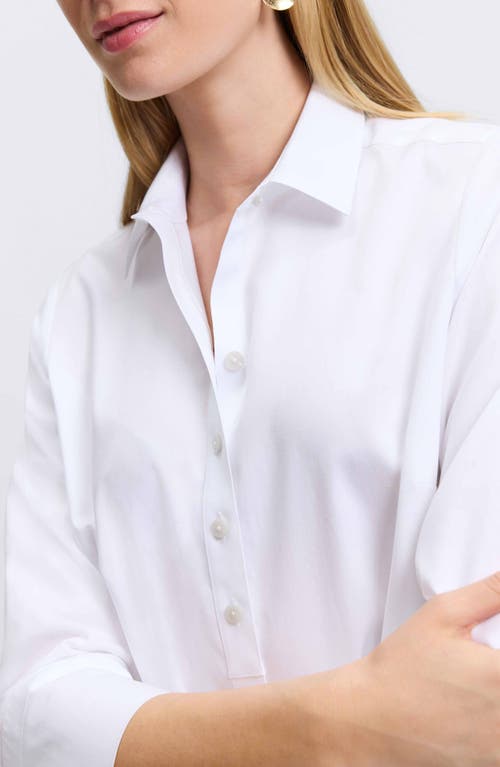 Shop Foxcroft Madison Popover Cotton Oxford Shirt In White