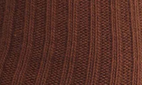 Casa Clara Thin Rib Crew Socks In Coffee