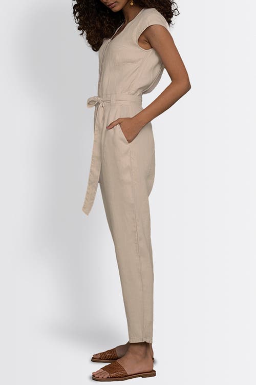 Reistor Women's White Evening Chai Light Ecru Jumpsuit In Beige Hemp