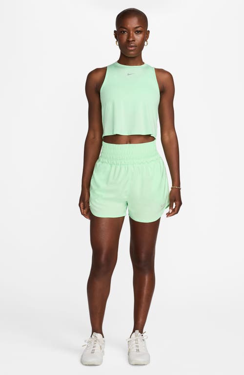 Shop Nike Dri-fit Ultrahigh Waist 3-inch Brief Lined Shorts In Vapor Green/reflective Silv