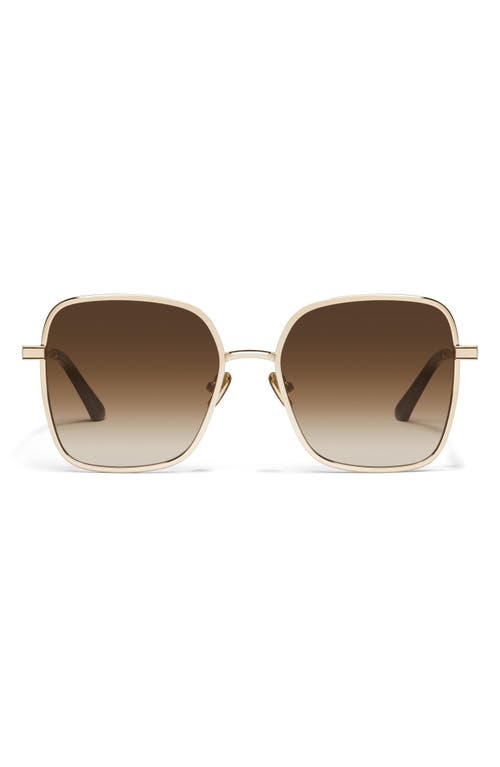 Shop Quay 5th Ave 56mm Gradient Square Sunglasses In Gold/brown