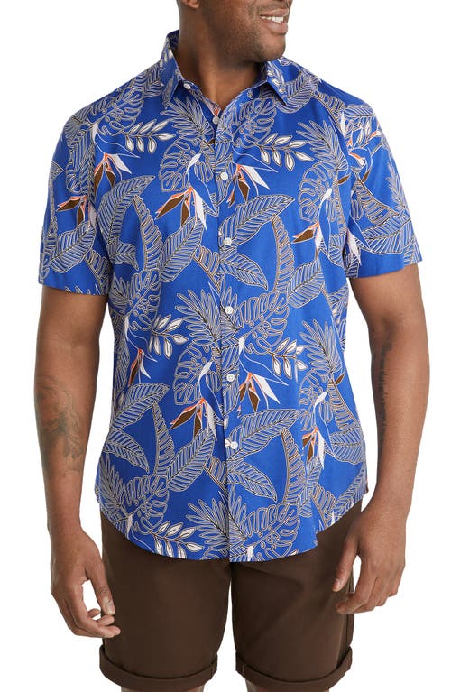Java Tropical Short Sleeve Button-Up Shirt in Santorini
