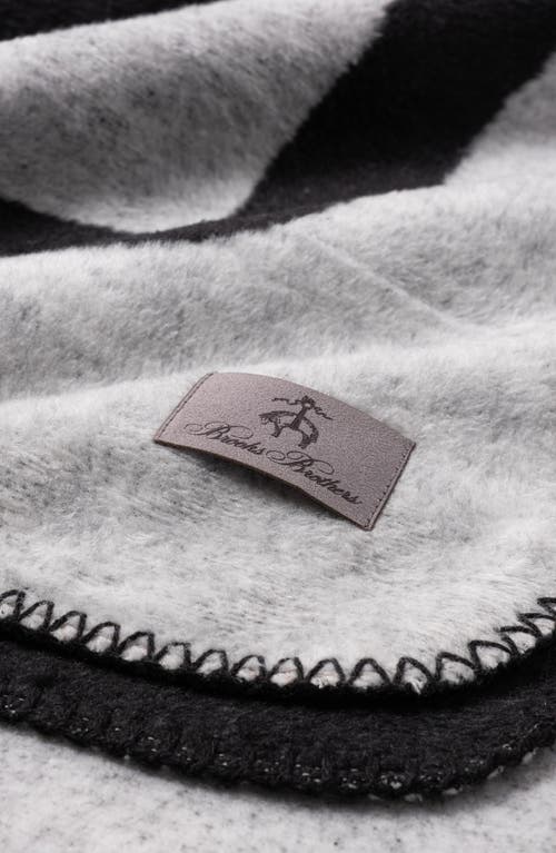 Brooks Brothers Bb Monogram Throw Blanket In Black