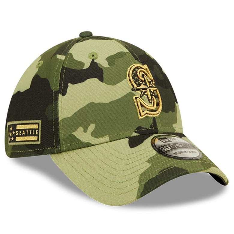 New Era Camo Seattle Mariners 2022 Armed Forces Day 39thirty Flex Hat ...
