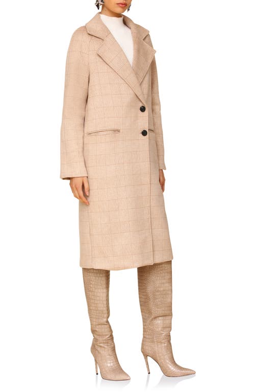 Shop Avec Les Filles Walker Raglan Coat In Soft Brown Plaid