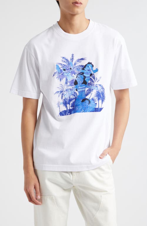 x Disney Gender Inclusive 'Lilo & Stitch' Ohana Cotton Graphic T-Shirt in White