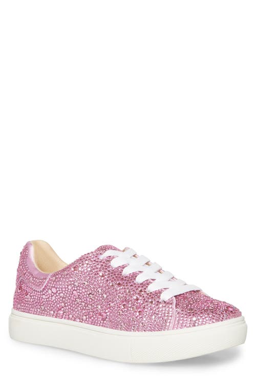 Betsey Johnson Sidny Crystal Sneaker in Pink