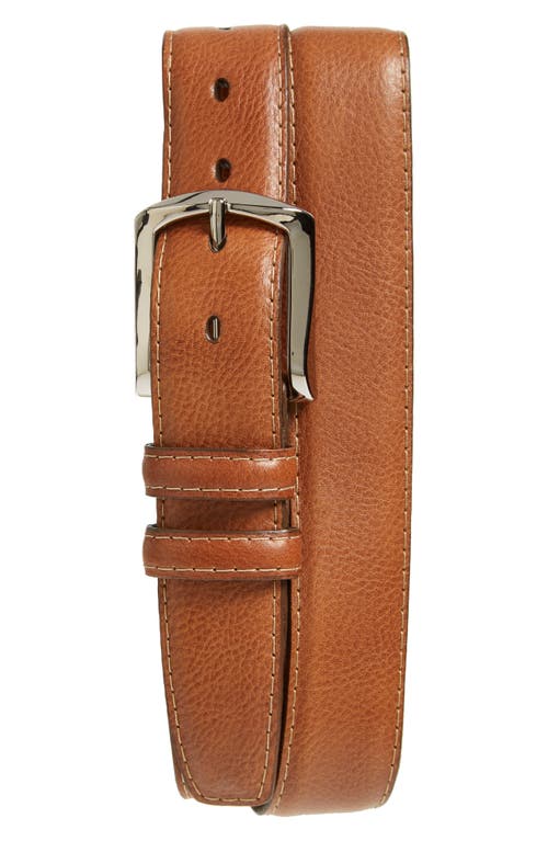 Belts Glazed Leather Belt in Brandy