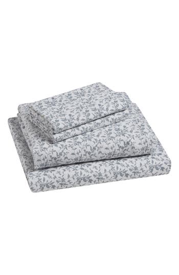 Tahari Floral Print 4-piece Flannel Sheet Set In Gray