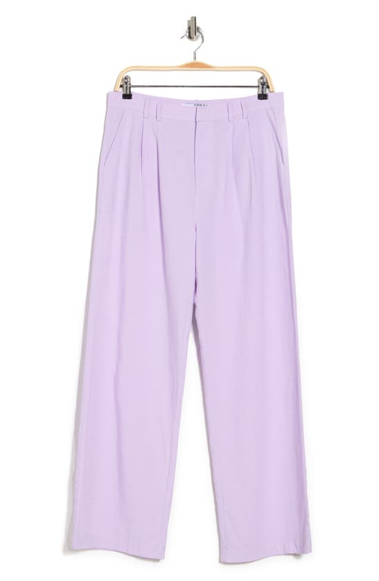 Sophie Rue Pleated Straight Linen Pants In Lavender | ModeSens