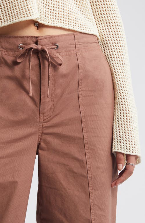 Shop Bp. Stretch Cotton Poplin Drawstring Pants In Brown Topaz