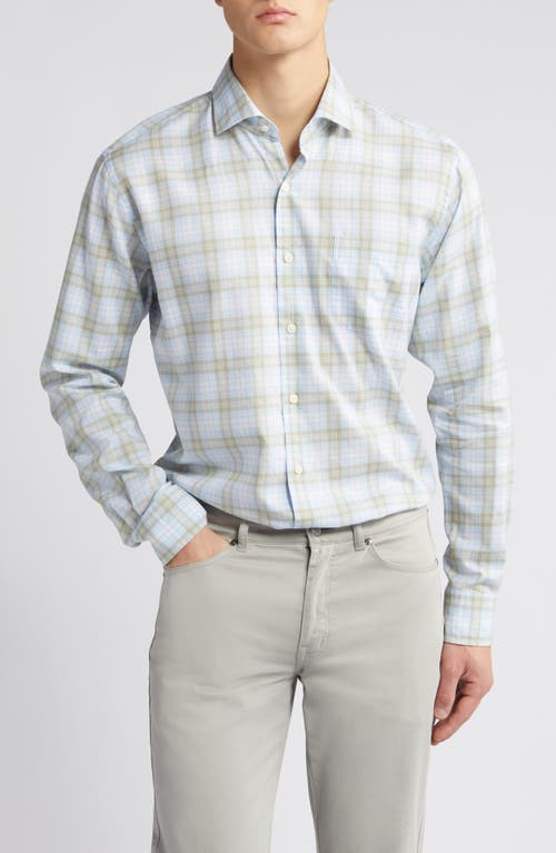 Peter Millar Camden Summer Soft Cotton Twill Button-Up Shirt Cottage Blue at Nordstrom,