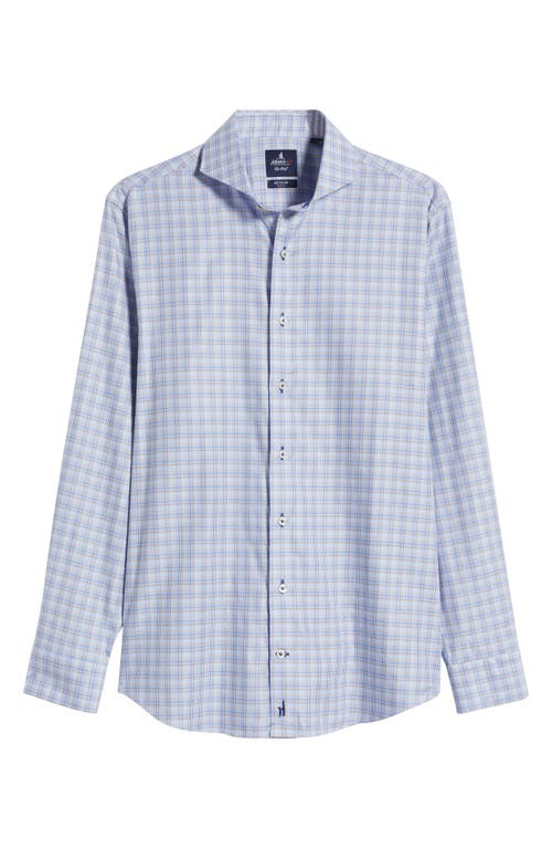 Shop Johnnie-o Seth Check Cotton Blend Button-up Shirt In Maliblu