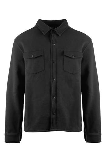 Burnside Fleece Shirt Jacket In Black