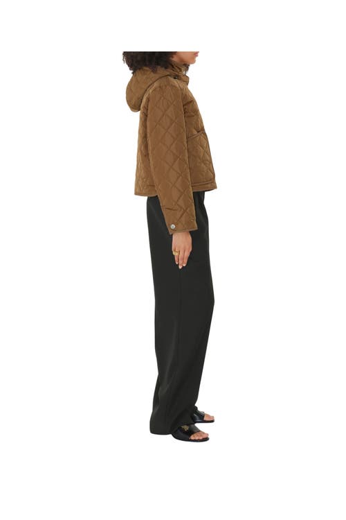 Burberry Quilted Nylon Cropped Jacket In Dusty Caramel