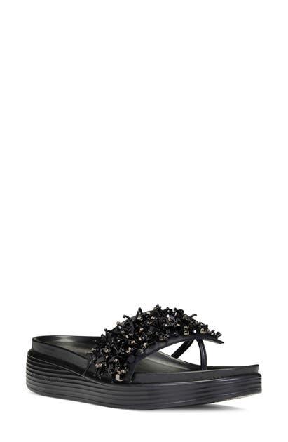 Donald Pliner Fifi Slide Sandal In Black/ Black Fabric