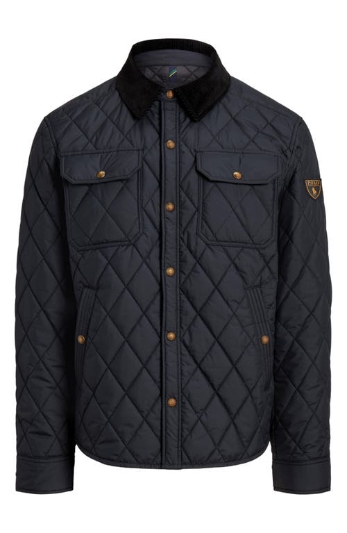 Shop Polo Ralph Lauren Brentford Quilted Shirt Jacket In Polo Black