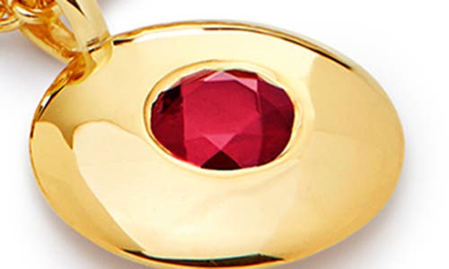 Monica Vinader January Birthstone Garnet Pendant Necklace In 18k Gold Vermeil/january
