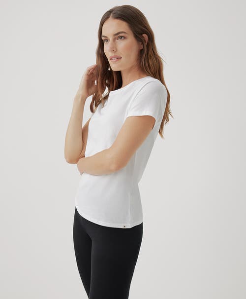 Pact Organic Cotton Softspun Crew Neck Tee In White