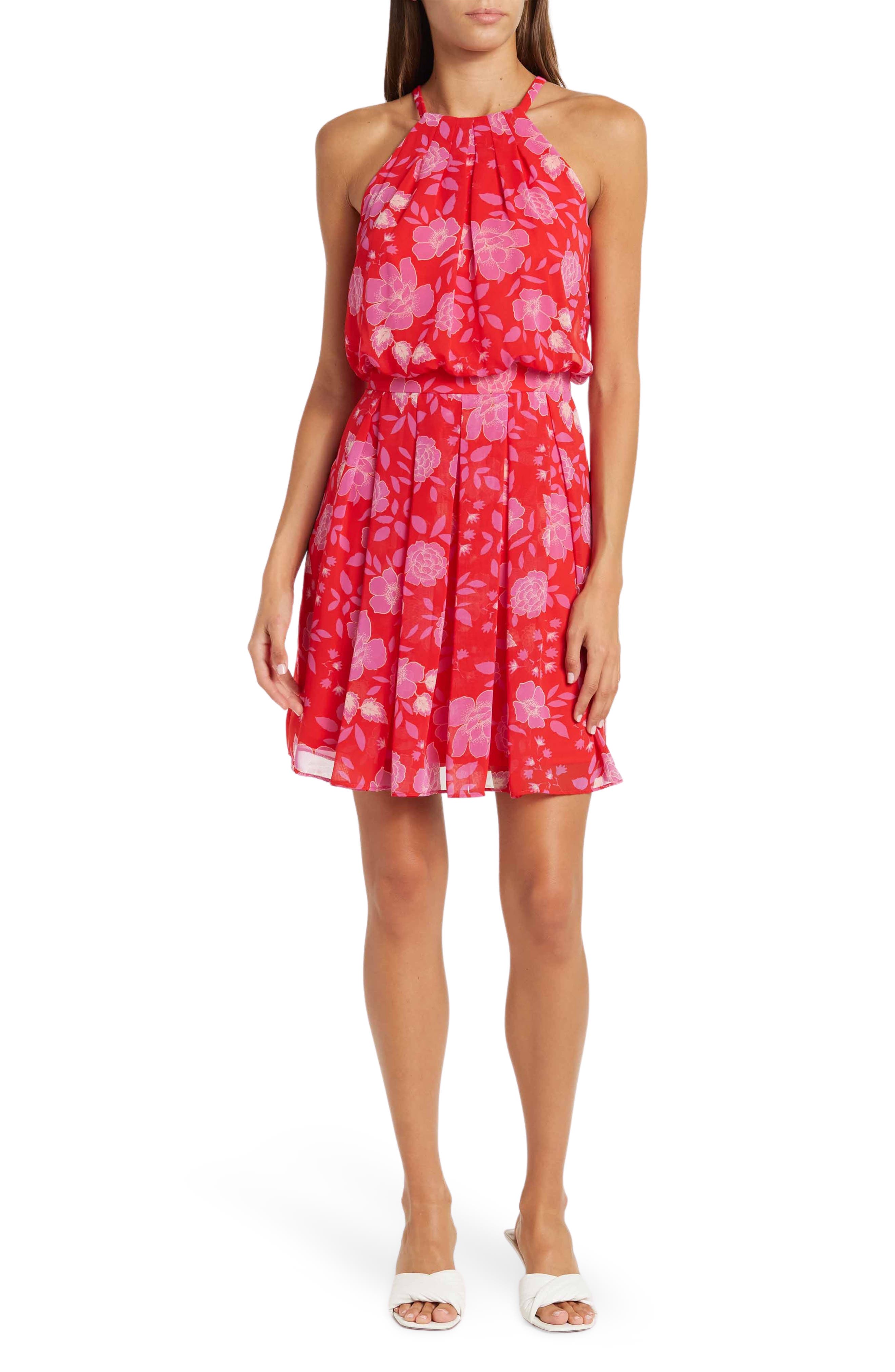 Eliza J A-line Chiffon Short Dress In 