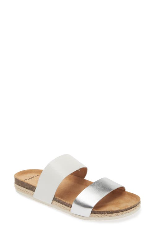 Shop Frankie4 Maria Iii Slide Sandal In White/silver