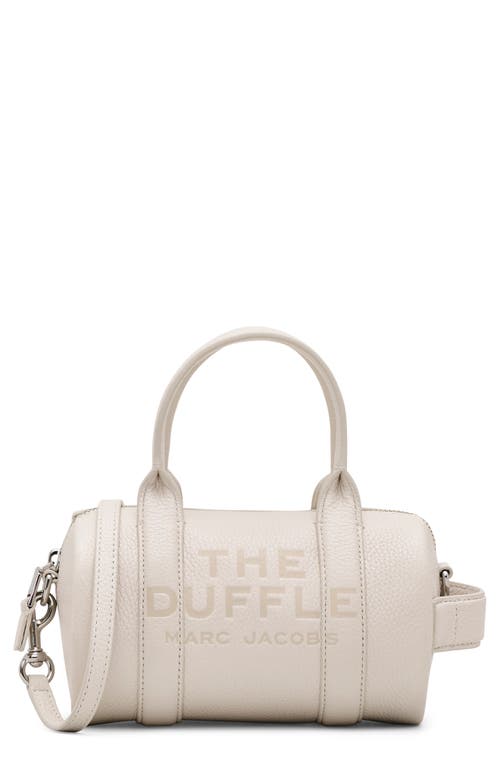 The Mini Leather Duffle Bag in Cotton/Silver