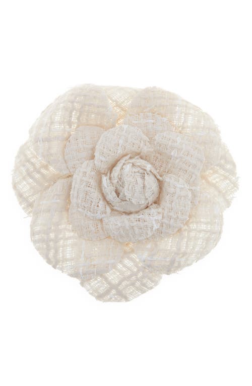 Flower Rosette Barrette in White