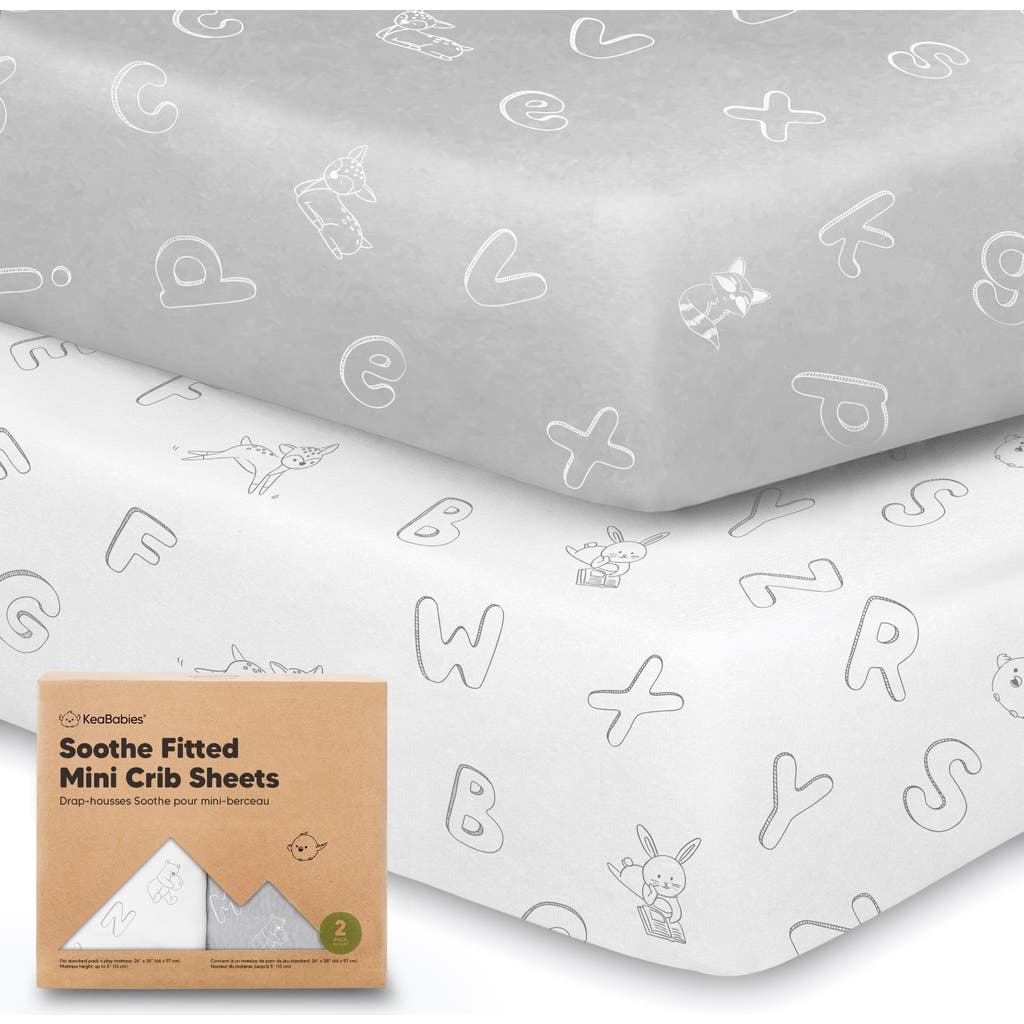 Keababies Soothe Fitted Mini Crib Sheet In Abc Land