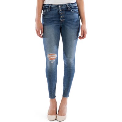 Kut From The Kloth Connie Button Fly High Waist Ankle Skinny Jeans, Blue