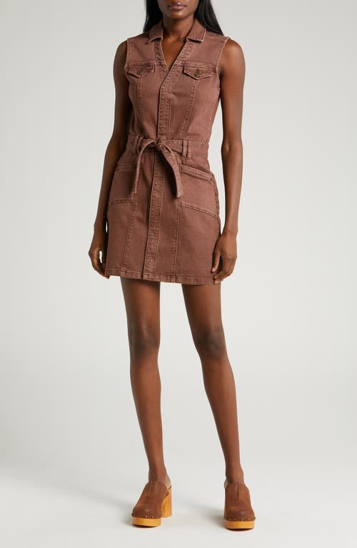 PAIGE Kelsee Sleeveless Denim Shirtdress Vintage Brunette at Nordstrom,