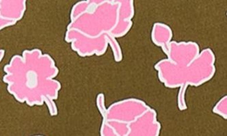 Shop Dvf Emilia Floral Puff Sleeve Wrap Dress In Rose Showers/ Khaki