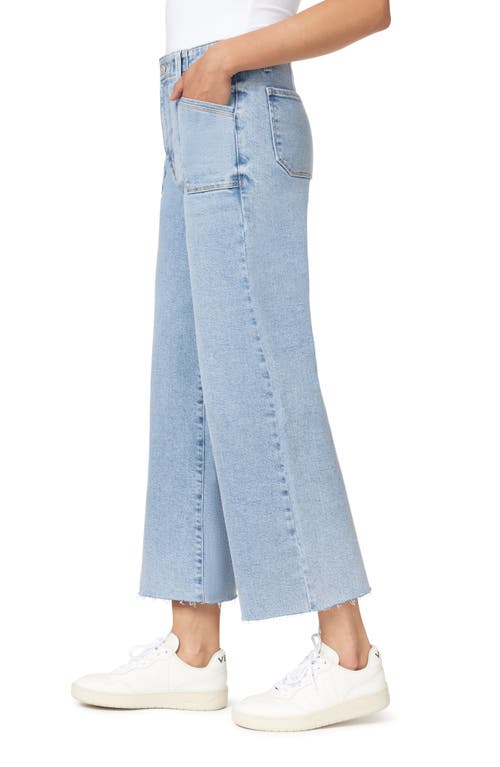Kensie High Waist Raw Hem Crop Wide Leg Jeans In Lismore
