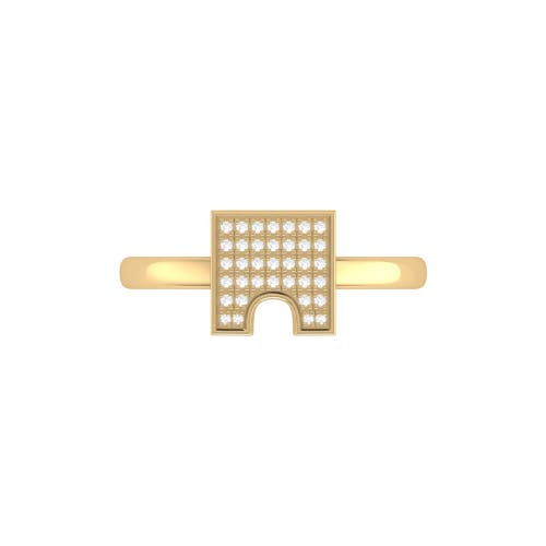 Shop Luvmyjewelry City Arches Square Sterling Silver Diamond Ring In 14kt Gold Vermeil On Sterling