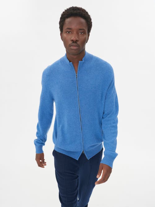 GOBI CASHMERE GOBI CASHMERE FULL ZIP STAND COLLAR CARDIGAN 